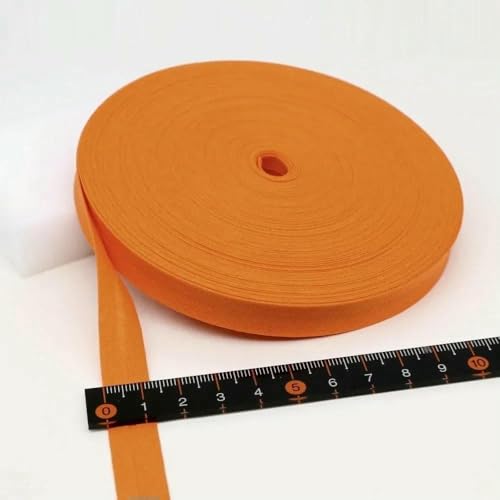 12 mm (1/2 Zoll) schmales, gebügeltes, einfach gefaltetes Schrägband aus Baumwolle in Vollfarbe, DIY-Band, Kleidungsstück, Steppdecke, Basteln, Nähzubehör, 08, 12 mm x 5 Mete von AYHTUD