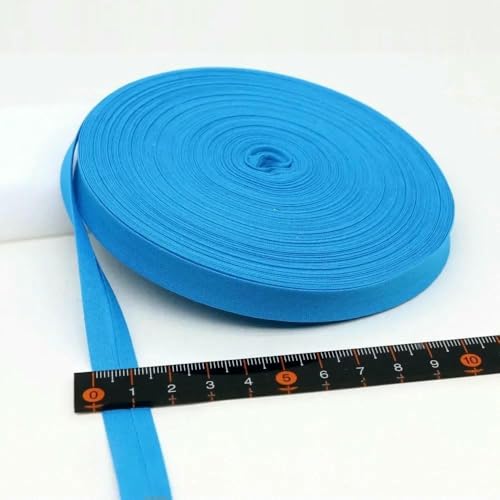 12 mm (1/2 Zoll) schmales, gebügeltes, einfach gefaltetes Schrägband aus Baumwolle in Vollfarbe, DIY-Band, Kleidungsstück, Steppdecke, Basteln, Nähzubehör, 11–12 mm x 5 Mete von AYHTUD