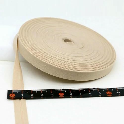 12 mm (1/2 Zoll) schmales, gebügeltes, einfach gefaltetes Schrägband aus Baumwolle in Vollfarbe, DIY-Band, Kleidungsstück, Steppdecke, Basteln, Nähzubehör, 27–12 mm x 5 Mete von AYHTUD