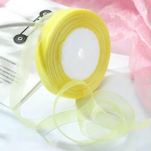 12 mm – 40 mm, 45,7 m, Organzaband zum Verpacken, für Weihnachtsfeiern, Zuhause, DIY-Verpackungen, Hochzeitsdekorationsbänder, handgefertigter Stoff, gelb, 40 m 12 mm – 40 mm, 45,7 m, Organzaband zum Verpacken, für Weihnachtsfeiern, Zuhause, DIY-Verpackungen, Hochzeitsdekorationsbänder, handgefertigter Stoff, gelb, 40 m von AYHTUD