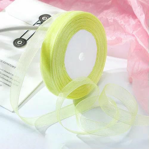 12 mm – 40 mm, 45,7 m, Organzaband zum Verpacken, für Weihnachtsfeiern, Zuhause, DIY-Verpackungen, Hochzeitsdekorationsbänder, handgefertigter Stoff, zitronenge 12 mm – 40 mm, 45,7 m, Organzaband zum Verpacken, für Weihnachtsfeiern, Zuhause, DIY-Verpackungen, Hochzeitsdekorationsbänder, handgefertigter Stoff, zitronenge von AYHTUD