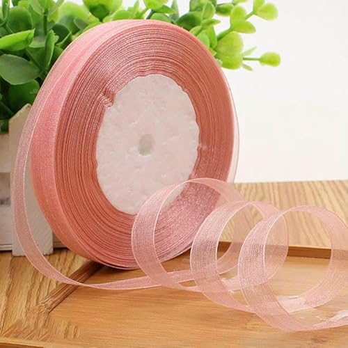 12 mm transparente Organzabänder, 45,7 m/Rolle, DIY, handgefertigt, Bastelstoff, Weihnachten, Halloween, Hochzeitsfeier, Geschenkband, 1041 Korallenrosa, 12 mm breit 12 mm transparente Organzabänder, 45,7 m/Rolle, DIY, handgefertigt, Bastelstoff, Weihnachten, Halloween, Hochzeitsfeier, Geschenkband, 1041 Korallenrosa, 12 mm breit von AYHTUD