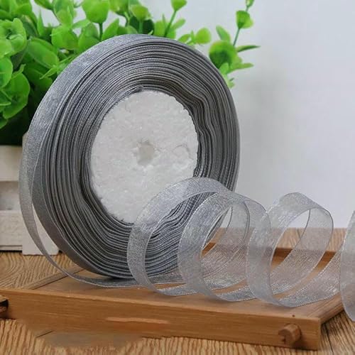 12 mm transparente Organzabänder, 45,7 m/Rolle, DIY, handgefertigt, Bastelstoff, Weihnachten, Halloween, Hochzeitsfeier, Geschenkband, 1059, Grau, 12 mm breit 12 mm transparente Organzabänder, 45,7 m/Rolle, DIY, handgefertigt, Bastelstoff, Weihnachten, Halloween, Hochzeitsfeier, Geschenkband, 1059, Grau, 12 mm breit von AYHTUD