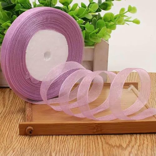 12 mm transparente Organzabänder, 45,7 m/Rolle, DIY, handgefertigt, Bastelstoff, Weihnachten, Halloween, Hochzeitsfeier, Geschenkband, 1170 Violett, 12 mm breit 12 mm transparente Organzabänder, 45,7 m/Rolle, DIY, handgefertigt, Bastelstoff, Weihnachten, Halloween, Hochzeitsfeier, Geschenkband, 1170 Violett, 12 mm breit von AYHTUD