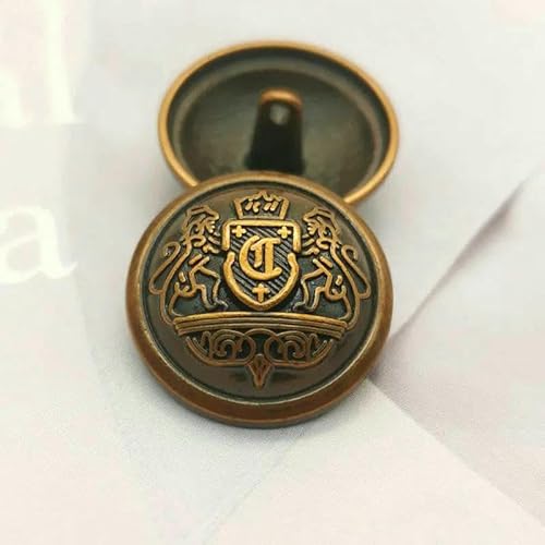 15–25 mm goldene Metallknöpfe für Kleidung im British Lion Academy-Stil, Manteldekorationen, Knöpfe, Nähzubehör, 6 Stück, 7–18 mm, 6 Stück 15–25 mm goldene Metallknöpfe für Kleidung im British Lion Academy-Stil, Manteldekorationen, Knöpfe, Nähzubehör, 6 Stück, 7–18 mm, 6 Stück von AYHTUD