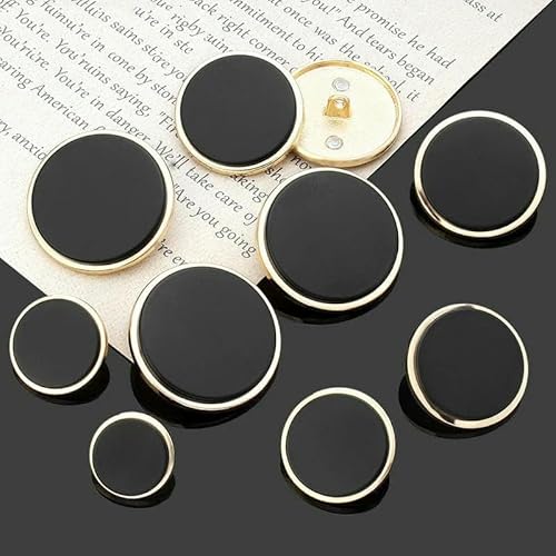 15–28 mm schwarze Metallknöpfe für Kleidung, Windjacke, Jacke, Damenhemd, Strickjacke, Mantelknöpfe, Nähen, Handarbeiten, Scrapbooking, 5 Stück, 15 mm von AYHTUD