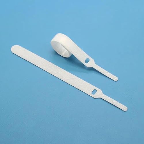 150 mm selbstklebendes Nylonband, rückenfrei, Datenleitungsgurt, bunte Aufkleber, Rucksacktouristen, Wanderer, Leinengurt, DIY, Weiß, 150 mm x 200 Stück von AYHTUD