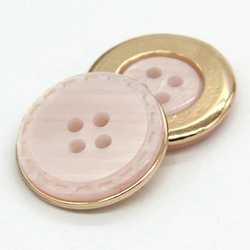 18/21/25 mm 4 Löcher Retro runde Metallknöpfe für Kleidung Damen Mantel Blazer Strick handgefertigte Dekorationen Nähzubehör-Pink-21 mm 6 Stück von AYHTUD