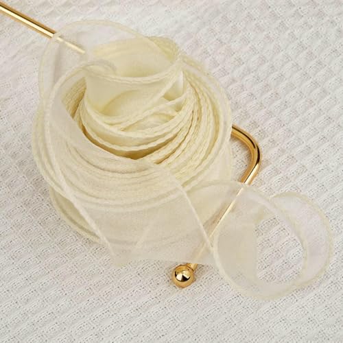 2,2/10 m transparentes Chiffonband, Organza-Satinbänder zum Verpacken, Dekorieren, Hochzeitssträuße, Kranz, Nähzubehör, Stoff-09-10 m von AYHTUD