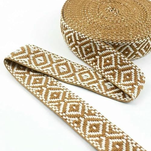 2/4/8 m, 25 mm, ethnisches Baumwollgurtband, 1,5 mm dick, Jacquard-Spitzenband für Taschen, Riemen, Gürtel, Kleidungsstücke, Schuhe, Nähband, DIY-Zubehör, Braun, 25 mm, 2 Meter 2/4/8 m, 25 mm, ethnisches Baumwollgurtband, 1,5 mm dick, Jacquard-Spitzenband für Taschen, Riemen, Gürtel, Kleidungsstücke, Schuhe, Nähband, DIY-Zubehör, Braun, 25 mm, 2 Meter von AYHTUD