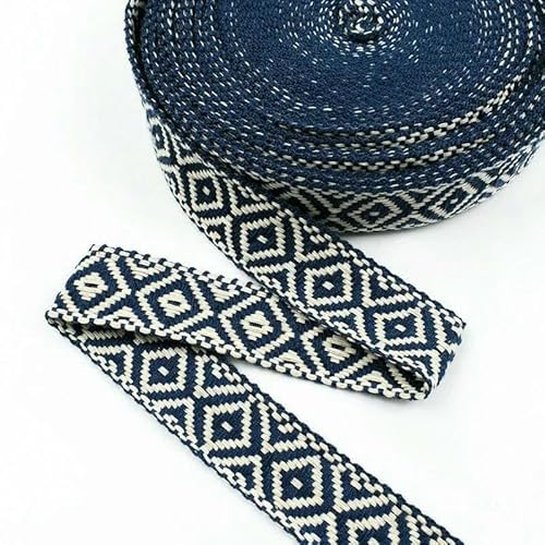 2/4/8 m, 25 mm, ethnisches Baumwollgurtband, 1,5 mm dick, Jacquard-Spitzenband für Taschen, Riemen, Gürtel, Kleidungsstücke, Schuhe, Nähband, DIY-Zubehör, Dunkelblau, 25 mm, 8 Mete 2/4/8 m, 25 mm, ethnisches Baumwollgurtband, 1,5 mm dick, Jacquard-Spitzenband für Taschen, Riemen, Gürtel, Kleidungsstücke, Schuhe, Nähband, DIY-Zubehör, Dunkelblau, 25 mm, 8 Mete von AYHTUD