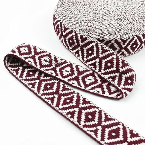 2/4/8 m, 25 mm, ethnisches Baumwollgurtband, 1,5 mm dick, Jacquard-Spitzenband für Taschen, Riemen, Gürtel, Kleidungsstücke, Schuhe, Nähband, DIY-Zubehör, Dunkelrot, 25 mm, 8 Meter 2/4/8 m, 25 mm, ethnisches Baumwollgurtband, 1,5 mm dick, Jacquard-Spitzenband für Taschen, Riemen, Gürtel, Kleidungsstücke, Schuhe, Nähband, DIY-Zubehör, Dunkelrot, 25 mm, 8 Meter von AYHTUD