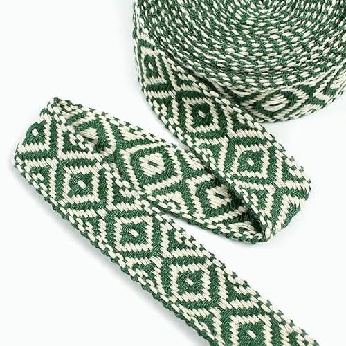 2/4/8 m, 25 mm, ethnisches Baumwollgurtband, 1,5 mm dick, Jacquard-Spitzenband für Taschen, Riemen, Gürtel, Kleidungsstücke, Schuhe, Nähband, DIY-Zubehör, Grün, 25 mm, 4,0 Meter 2/4/8 m, 25 mm, ethnisches Baumwollgurtband, 1,5 mm dick, Jacquard-Spitzenband für Taschen, Riemen, Gürtel, Kleidungsstücke, Schuhe, Nähband, DIY-Zubehör, Grün, 25 mm, 4,0 Meter von AYHTUD