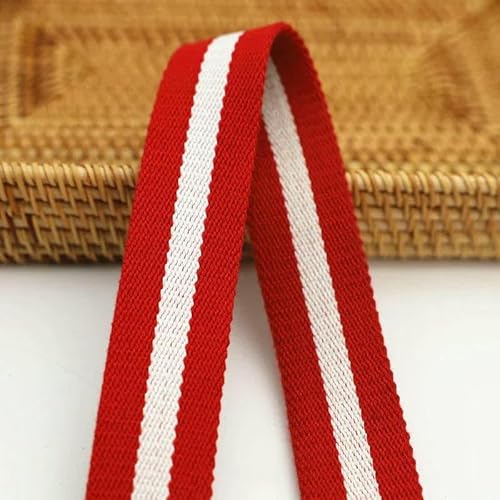 2/5/10 Meter 38 mm 2,5 mm dickes Polyester-Baumwoll-Gurtband, DIY-Näh-Jacquard-Gurtbänder, Bänder, Kleidertaschengurte, Hutbänder, Rot/Weiß, 10 Meter 2/5/10 Meter 38 mm 2,5 mm dickes Polyester-Baumwoll-Gurtband, DIY-Näh-Jacquard-Gurtbänder, Bänder, Kleidertaschengurte, Hutbänder, Rot/Weiß, 10 Meter von AYHTUD