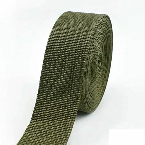 2/5/10 m, 20–50 mm, armeegrünes Nylon-Gurtband für Taschen, Rucksackgurte, Band, Schrägband, DIY-Nähzubehör – Armeegrün – 32 mm – 10 Meter von AYHTUD