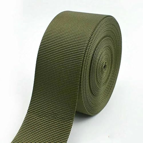 2/5/10 m, 20–50 mm, armeegrünes Nylon-Gurtband für Taschen, Rucksackgurte, Band, Schrägband, DIY-Nähzubehör – Armeegrün – 38 mm – 10 Meter von AYHTUD