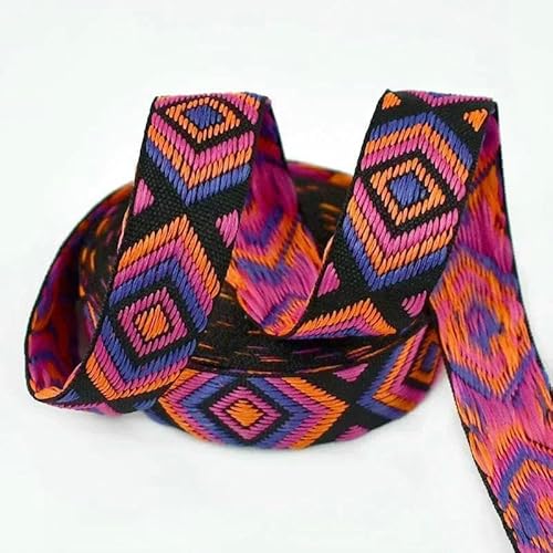 2/5/10 m, 25 mm, ethnisches Jacquard-Gurtband zum Nähen von Taschengurten, Bändern, Kleidungsstücken, Hüten, Schrägband, DIY-Schneiderzubehör, 7–25 mm, 2 Meter von AYHTUD