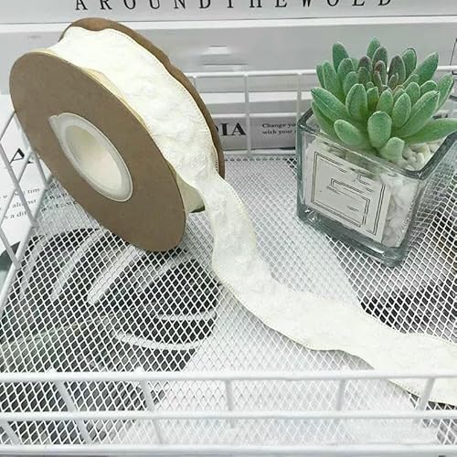 2,5/4 cm 10 Yards Kamelien-Relief-Blumenwellenband zum Verpacken von Blumensträußen, Schleifen, Haarschmuck, DIY-Bastelarbeiten, Hochzeitsdekoration, breit 2,5 cm, weiß, lang 10 Yards 2,5/4 cm 10 Yards Kamelien-Relief-Blumenwellenband zum Verpacken von Blumensträußen, Schleifen, Haarschmuck, DIY-Bastelarbeiten, Hochzeitsdekoration, breit 2,5 cm, weiß, lang 10 Yards von AYHTUD