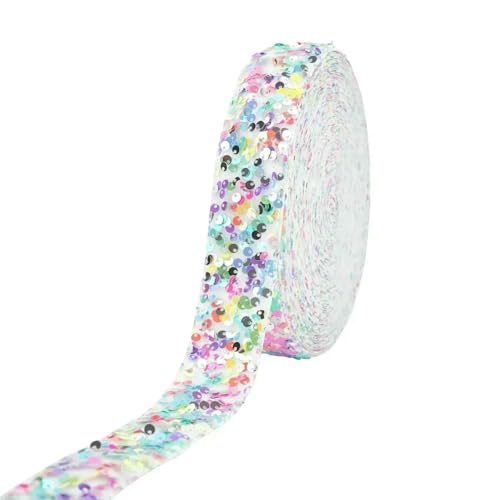 2/5 Yards 38 mm Pailletten-Spitzenbesatz, Stoffband, Bühnenkleid-Dekoration, Polyester-Gurtband, handgefertigtes Kunsthandwerk, Nähzubehör, 10–38 mm, 5 Yards von AYHTUD