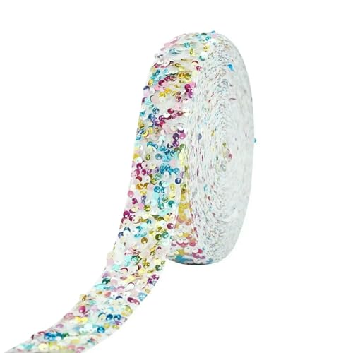 2/5 Yards 38 mm Pailletten-Spitzenbesatz, Stoffband, Bühnenkleid-Dekoration, Polyester-Gurtband, handgefertigtes Kunsthandwerk, Nähzubehör, 12–38 mm, 5 Yards von AYHTUD