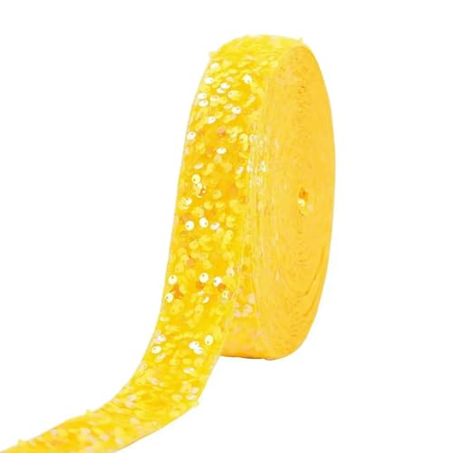 2/5 Yards 38 mm Pailletten-Spitzenbesatz, Stoffband, Bühnenkleid-Dekoration, Polyester-Gurtband, handgefertigtes Kunsthandwerk, Nähzubehör, 16–38 mm, 5 Yards von AYHTUD