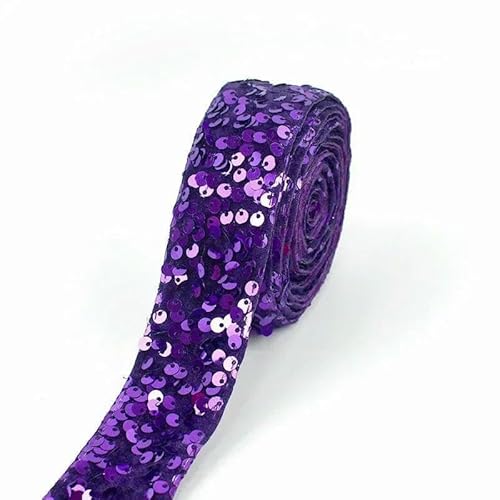2/5 Yards 38 mm Pailletten-Spitzenbesatz, Stoffband, Bühnenkleid-Dekoration, Polyester-Gurtband, handgefertigtes Kunsthandwerk, Nähzubehör, 9–38 mm, 5 Yards von AYHTUD
