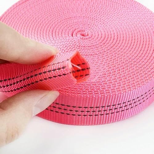 2–10 m, 25 mm, reflektierendes Nylon-Gurtband, doppellagiges röhrenförmiges Rucksackband, Sicherheitsbänder für Haustierhalsbänder, DIY-Nähtaschenzubehör, Rosarot, 25 mm, 8 Meter von AYHTUD
