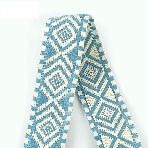 2–10 m, 38 mm, Jacquard-Polyester-Baumwollband, Canvas-Taschengurt, Gürtel, dekoratives Schrägband, Nähzubehör, RD603, Blau, 10 Meter von AYHTUD