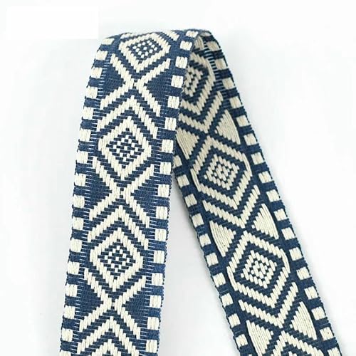2–10 m, 38 mm, Jacquard-Polyester-Baumwollband, Canvas-Taschengurt, Gürtel, dekoratives Schrägband, Nähzubehör, RD603, Marineblau, 2 Meter von AYHTUD