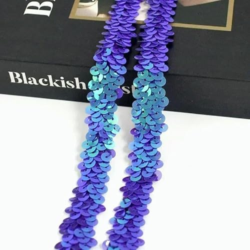 2–20 m, 2 cm, Pailletten-Spitzenstoff, elastisches Band für Tanzkleider, Dekoration, Spitzenbesätze, Stretchband, Kleidungsbesatz, Band, DIY-Zubehör, Lila, 2 cm, 20 Meter von AYHTUD