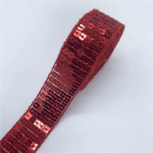2 Yards/Lot 25 mm bunte Paillettenbänder, Spitzenbesatz, Pailletten-Nähstoff zum Basteln, Nähen, Stoffzubehör, Paillettenbesatz-14 von AYHTUD