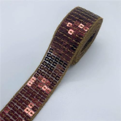 2 Yards/Lot 25 mm bunte Paillettenbänder, Spitzenbesatz, Pailletten-Nähstoff zum Basteln, Nähen, Stoffzubehör, Paillettenbesatz-16 von AYHTUD