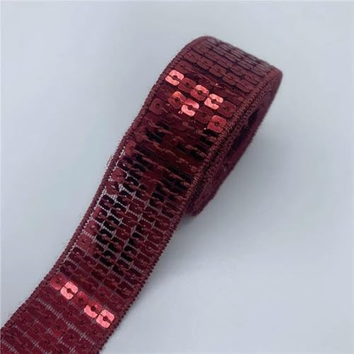2 Yards/Lot 25 mm bunte Paillettenbänder, Spitzenbesatz, Pailletten-Nähstoff zum Basteln, Nähen, Stoffzubehör, Paillettenbesatz-21 von AYHTUD