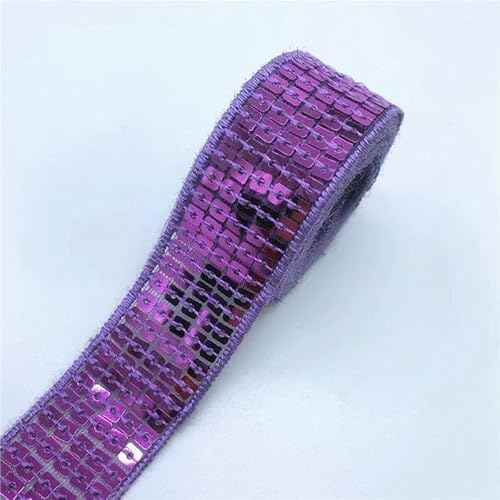 2 Yards/Lot 25 mm bunte Paillettenband-Spitzenbesatz, Pailletten-Nähstoff zum Basteln, Nähen, Stoffzubehör, Paillettenbesatz-08 von AYHTUD