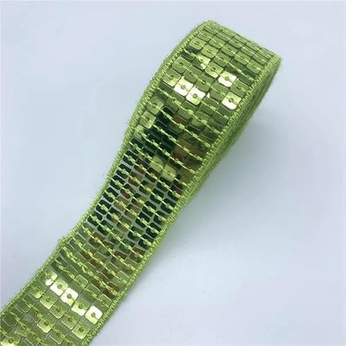 2 Yards/Lot 25 mm bunte Paillettenband-Spitzenbesatz, Pailletten-Nähstoff zum Basteln, Nähen, Stoffzubehör, Paillettenbesatz-09 von AYHTUD