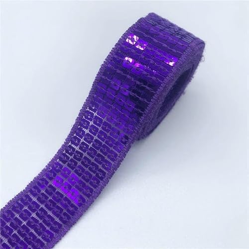 2 Yards/Lot 25 mm bunte Paillettenband-Spitzenbesatz Pailletten-Nähstoff zum Basteln, Nähen, Stoffzubehör, Paillettenbesatz-17 von AYHTUD
