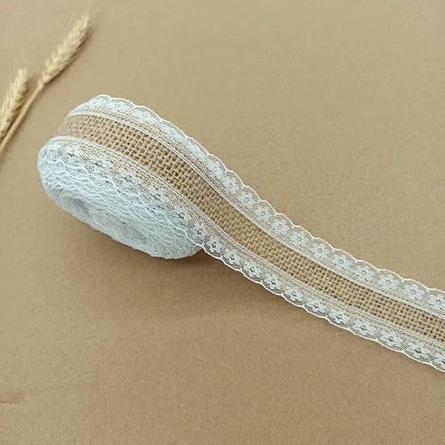 2 m, 5 m, natürliches Jute-Sackleinenband, rustikales Vintage-Hochzeitsdekor, hessische Spitze, Juterolle, Frohe Weihnachten, Partyzubehör, DIY-BH37-5 m von AYHTUD