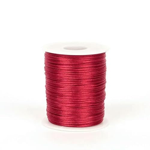 2 mm 100 Yards Polyester-Satin-Rattenschwanzkordelband zum Basteln von chinesischen Knoten, Schmuck, Armbändern, Hochzeiten, Heimdekorationen - Burgunderrot - 2 mm 100 Yards Polyester-Satin-Rattenschwanzkordelband zum Basteln von chinesischen Knoten, Schmuck, Armbändern, Hochzeiten, Heimdekorationen - Burgunderrot - von AYHTUD
