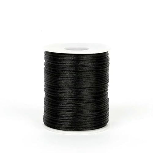 2 mm 100 Yards Polyester-Satin-Rattenschwanzkordelband zum Basteln von chinesischen Knoten, Schmuck, Armbändern, Hochzeiten, Heimdekorationen - Schwarz - 2 mm 2 mm 100 Yards Polyester-Satin-Rattenschwanzkordelband zum Basteln von chinesischen Knoten, Schmuck, Armbändern, Hochzeiten, Heimdekorationen - Schwarz - 2 mm von AYHTUD