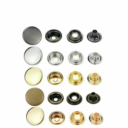 20/50/100 Sets Nr. 201 Nr. 203 Druckknöpfe aus Metall, Druckknöpfe, Nähknöpfe für DIY-Kleidung, Kleidersäcke, Lederhandwerk, gemischte Farben, 100 Sets 15 mm (201) von AYHTUD