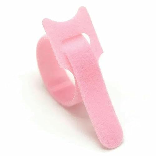 20–200 Stück lösbare Kabelbinder für Maus-Kopfhörer, Kabelmanagement, Nylon-Kabelbinder, wiederverwendbare Schlaufenbänder, Bänder, Pink, 300 mm x 20 Stück von AYHTUD