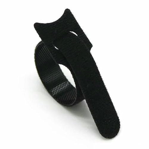 20–200 Stück lösbare Kabelbinder für Maus-Kopfhörer, Kabelmanagement, Nylon-Kabelbinder, wiederverwendbare Schlaufenbänder, Bänder, Schwarz, 150 mm x 100 Stück von AYHTUD