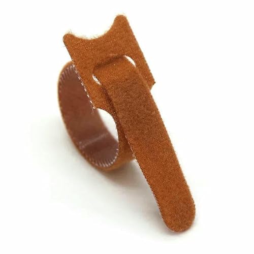 20–200 Stück lösbare Kabelbinder für Maus-Kopfhörer, Kabelmanagement, Nylon-Kabelbinder, wiederverwendbare Schlaufenbänder, Braun, 200 mm x 20 Stück von AYHTUD