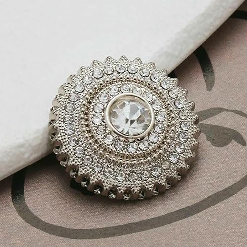 20–25 mm Strasssteine, Perlendekor, goldene Metallknöpfe für Bastelkleidung, Luxusmantel, Strickjacke, Pullover, Nähen, Handarbeiten, Zubehör-23,0 mm_c-2 Stück von AYHTUD