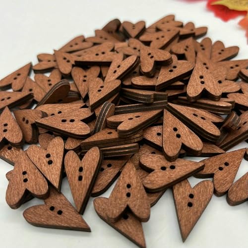20 Stück/50 Stück Holzknöpfe in Herzform, braune Farbe, 2 Löcher, DIY-Rohmaterialien, Nähen für Scrapbooking, Bastelzubehör, 50 Stück 20 Stück/50 Stück Holzknöpfe in Herzform, braune Farbe, 2 Löcher, DIY-Rohmaterialien, Nähen für Scrapbooking, Bastelzubehör, 50 Stück von AYHTUD