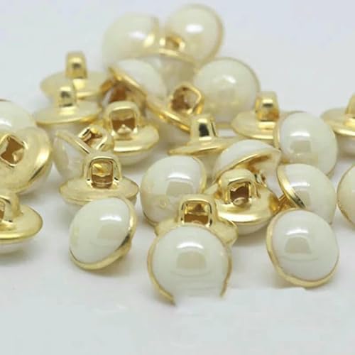 20 Stück 10 mm Knöpfe, rund, Augapfel, dekorative Nähknöpfe, Kupferschaft, Nasen für Puppen und Spielzeug, Nähknöpfe für Kleidung, Beige, 20 Stück von AYHTUD