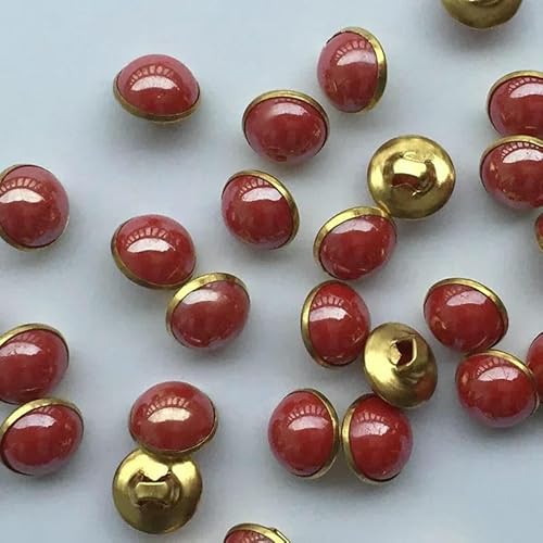 20 Stück 10 mm Knöpfe, rund, Augapfel, dekorative Nähknöpfe, Kupferschaft, Nasen für Puppen und Spielzeug, Nähknöpfe für Kleidung, Lila Rot, 40 Stück von AYHTUD