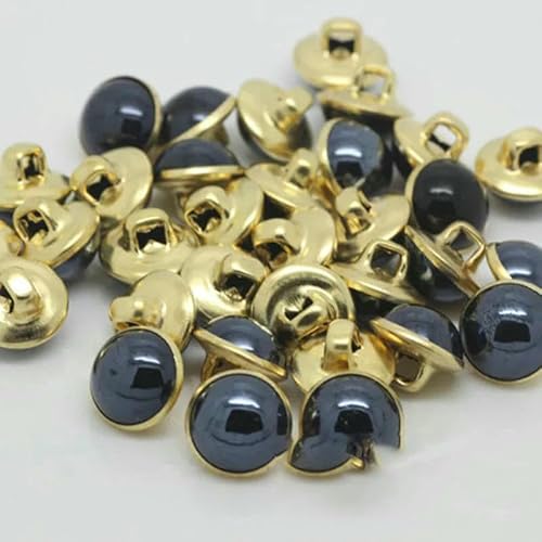 20 Stück 10 mm Knöpfe, rund, Augapfel, dekorative Nähknöpfe, Kupferschaft, Nasen für Puppen und Spielzeug, Nähknöpfe für Kleidung, Marineblau, 80 Stück von AYHTUD