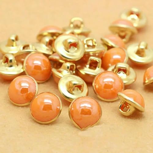 20 Stück 10 mm Knöpfe, rund, Augapfel, dekorative Nähknöpfe, Kupferschaft, Nasen für Puppen und Spielzeug, Nähknöpfe für Kleidung, Orange, 160 Stück von AYHTUD