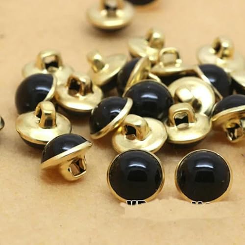 20 Stück 10 mm Knöpfe, rund, Augapfel, dekorative Nähknöpfe, Kupferschaft, Nasen für Puppen und Spielzeug, Nähknöpfe für Kleidung, Schwarz, 20 Stück von AYHTUD